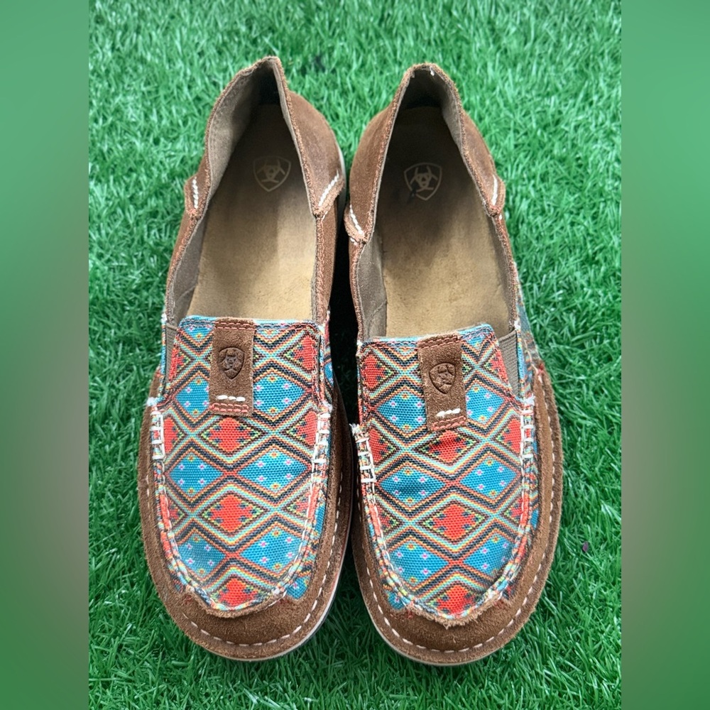 Ariat Cruiser Saddle Tan Suede/Aztec Print Shoe 10019890 Womens‎ 9.5B